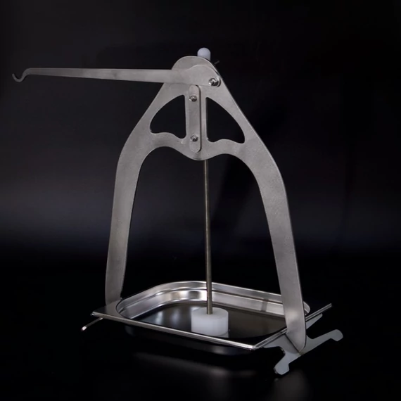 One-arm Cheese press made of stainless steel with removable gastro tray